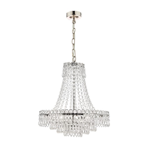 (image for) Laura Ashley Enid 5lt Chandelier Polished Nickel & Cut Glass